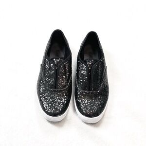 Keds Slip On Black Sparkly Casual Sneakers Shoes Women’s Low Top Size 6.5